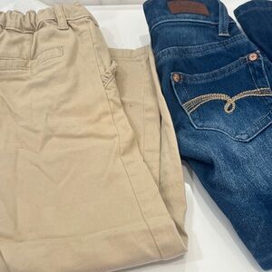 Justice Blue and Tan Kids Pants Set skirts and top ,